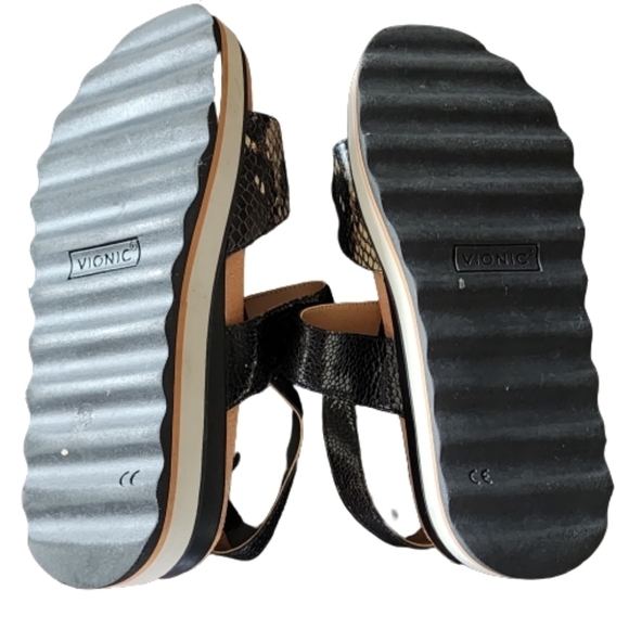 Vionic Brielle sporty leather strap chunky platform sling back sandal size 6.5 - Picture 7 of 10
